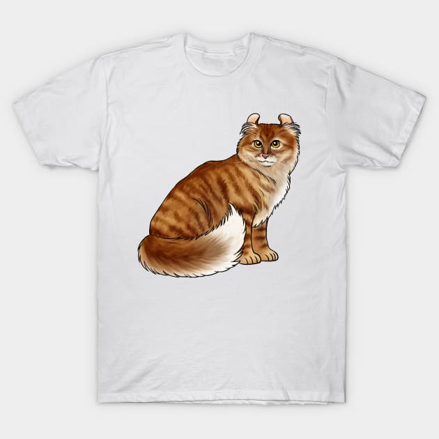 Cat- American Curl - Orange Tabby T-Shirt by Jen's Dogs Custom Gifts and Designs